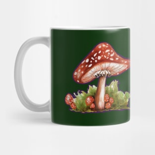 Illustrative Botanical Mushroom - Cottagecore Art Mug